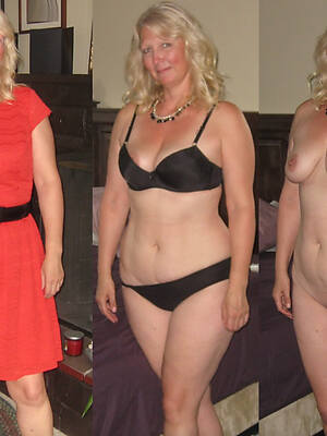 mature dressed and unvarnished flaunts her tits